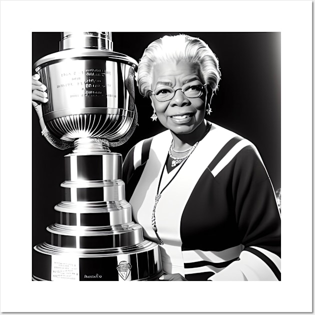 Maya Angelou Holding The Stanley Cup Wall Art by Uncle Jennifer’s Clothes Fridge